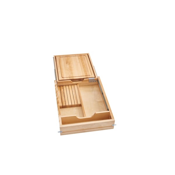 Rev-A-Shelf Drawer Replacement, Maple Veneer, Light Brown, 16.5 in W, 4.38 in H, 22.125 in D, 21.65 in L 4KCB-419HFLSC-1 - main